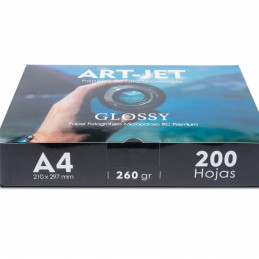 Papel Fotográfico Profesional A4 260 gr. Ultra Glossy x 200 hojas - Art-Jet