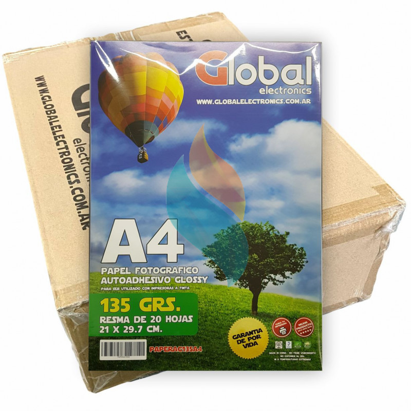 Papel Foto Glossy A4 135 Gr 100 Hojas. 