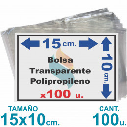 Bolsas Polipropileno 10x15cm. x100 u. Transparentes