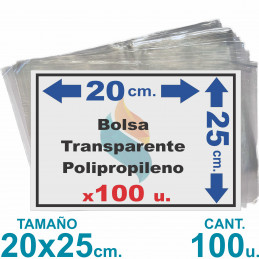 Bolsas Polipropileno 20x25cm. x100 u. Transparentes