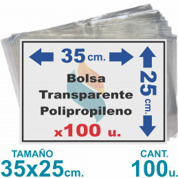Bolsas Polipropileno 25x35cm. x100 u. Transparentes