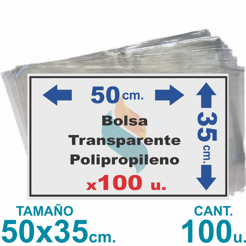 Bolsas Polipropileno 35x50cm. x100 u. Transparentes