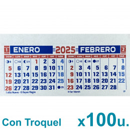 Almanaque 2025 Calendario Mignon Bi Mensual 14x8 cm. Con Troquelado x100u.