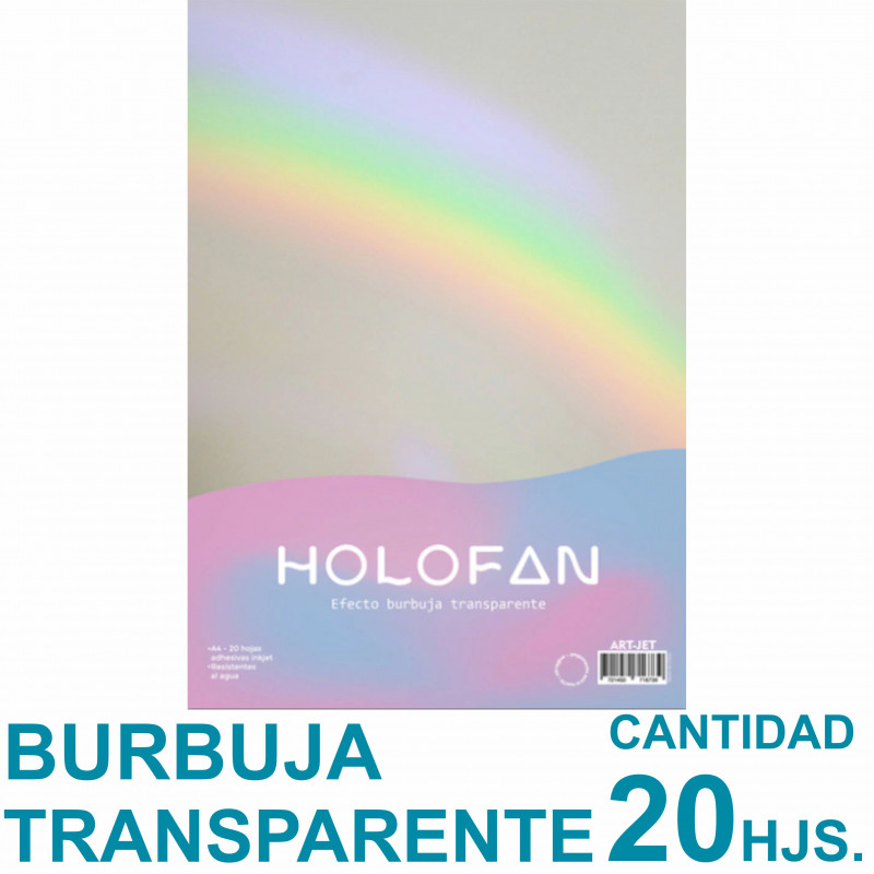 Holofan Burbuja Transparente - A4 Fotográfico x 20hojas - Art Jet