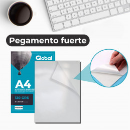 Vinilo Blanco Reluciente Autoadhesivo A4 Fotográfico x 1000 hojas - Global PRECIO MAYORISTA