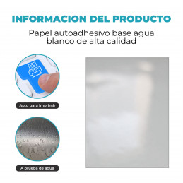Vinilo Blanco Reluciente Autoadhesivo A4 Fotográfico x 1000 hojas - Global PRECIO MAYORISTA