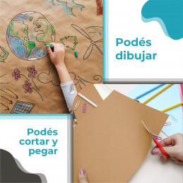 Papel Kraft Misionero Autoadhesivo A4 x20 hjs. Madera Marrón 80 gr. GLOBAL