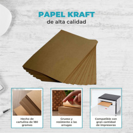 Papel Kraft Misionero Autoadhesivo A4 x20 hjs. Madera Marrón 80 gr. GLOBAL