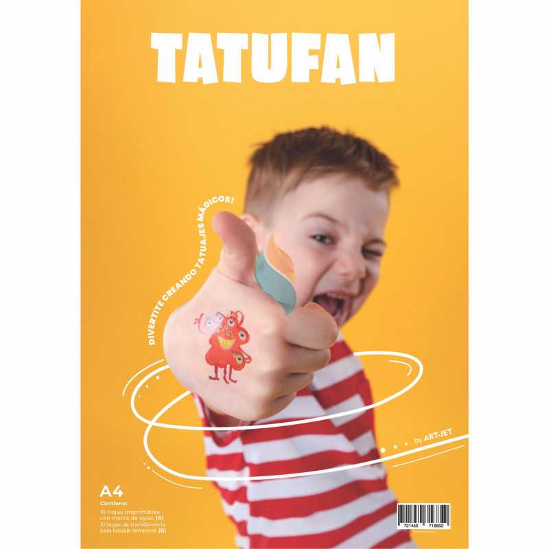 Papel Tatuajes Temporales TATUFAN A4 Kit x10 - Art Jet