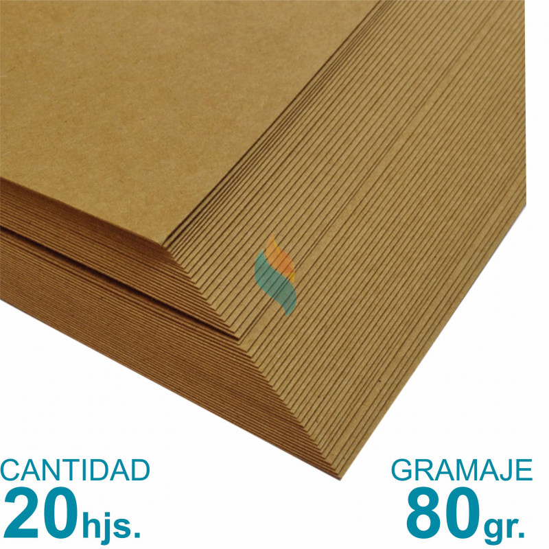 Papel Kraft Misionero 120 x 85cm. 80 gr. Madera Marron