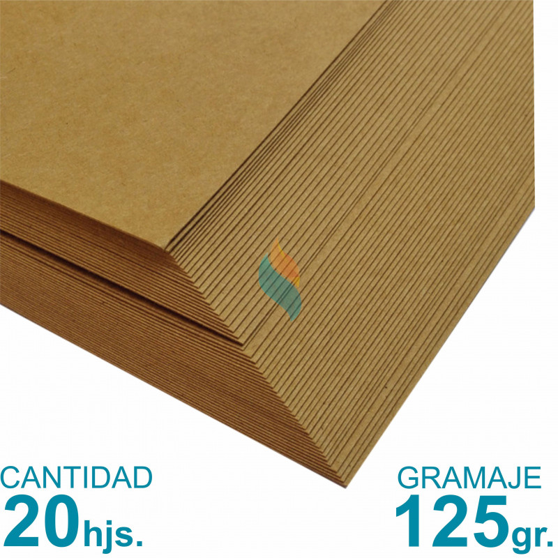 Papel Kraft Misionero 120 x 85cm. 125 gr. Madera Marron