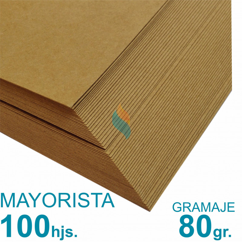 Papel Kraft Misionero 120 x 85cm. 80 gr. Madera Marron Precio Mayorista.