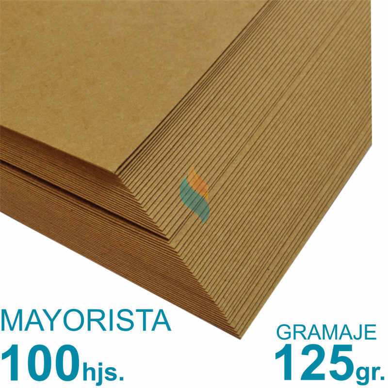Papel Kraft Misionero 120 x 85cm. 125 gr. Madera Marrón Precio Mayorista