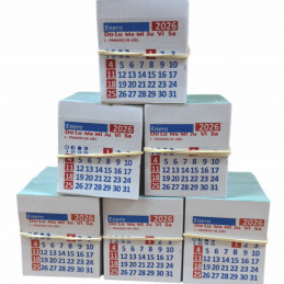 Almanaque 2026 Calendario Mignon Mensual 5.5x5 cm. Con Troquelado x50u.