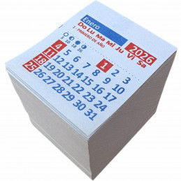 Almanaque 2026 Calendario Mignon Mensual 5.5x5 cm. Con Troquelado x50u.