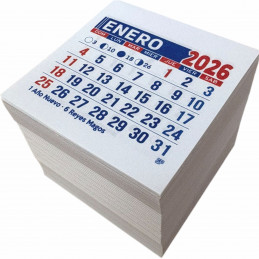 Almanaque 2026 Calendario Mignon Mensual 5x5 cm. Sin Troquelado x100u.