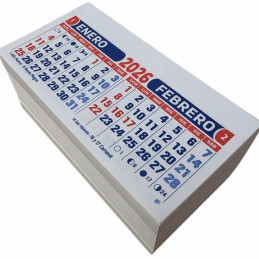 Almanaque 2026 Calendario Mignon Bi Mensual 14x8 cm. Con Troquelado x50u.