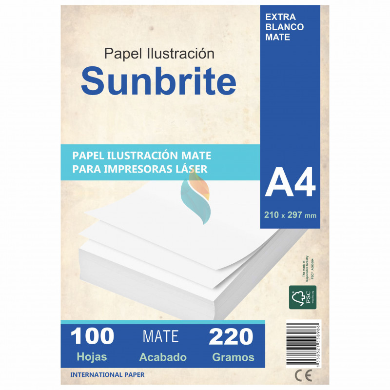 Papel Ilustración Mate A4 220 gr. 100 hojas