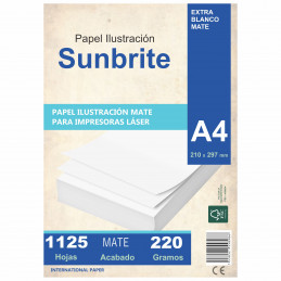 Papel Ilustración Mate A4 220 gr. 1125 hojas PRECIO MAYORISTA