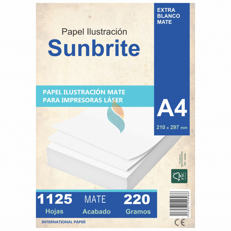Papel Ilustración Mate A4 220 gr. 1125 hojas PRECIO MAYORISTA