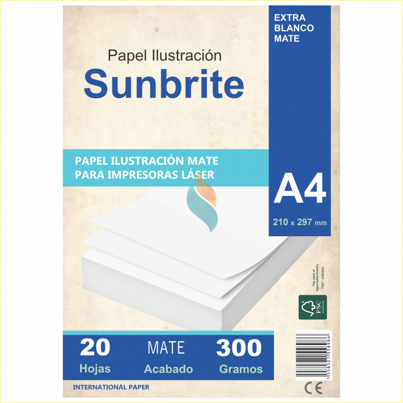 Papel Ilustración Mate A4 300 gr. 20 hojas