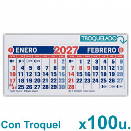 Almanaque 2027 Calendario Mignon Bi Mensual 14x8 cm. Con Troquelado x100u.