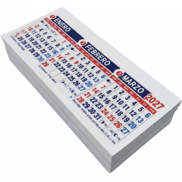 Almanaque 2027 Calendario Mignon Tri Mensual 19x8 cm. Con Troquelado x100u.