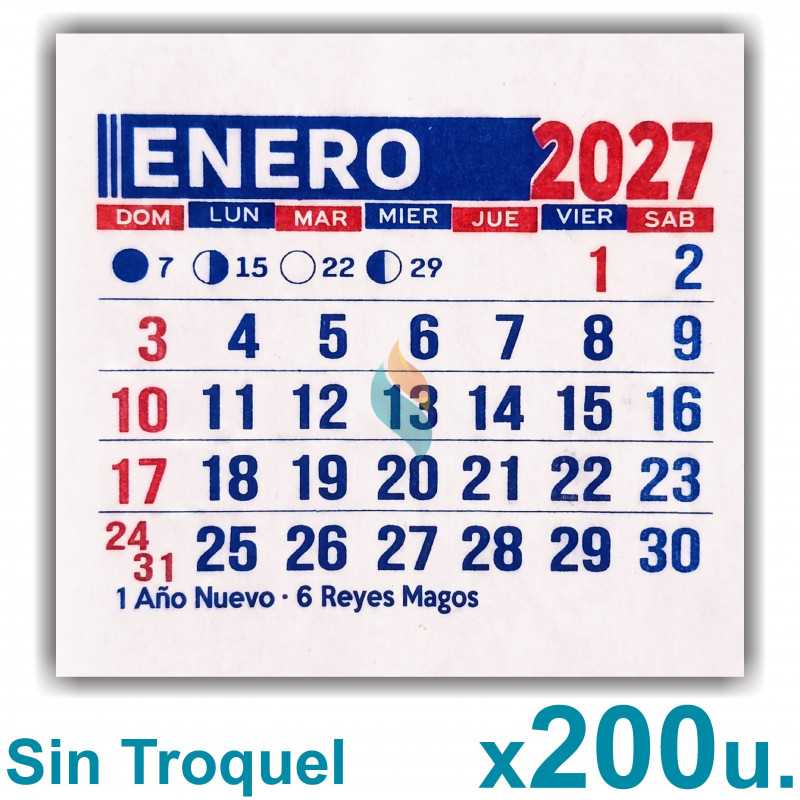 Almanaque 2027 Calendario Mignon Mensual 5x5 cm. Sin Troquelado x200u.