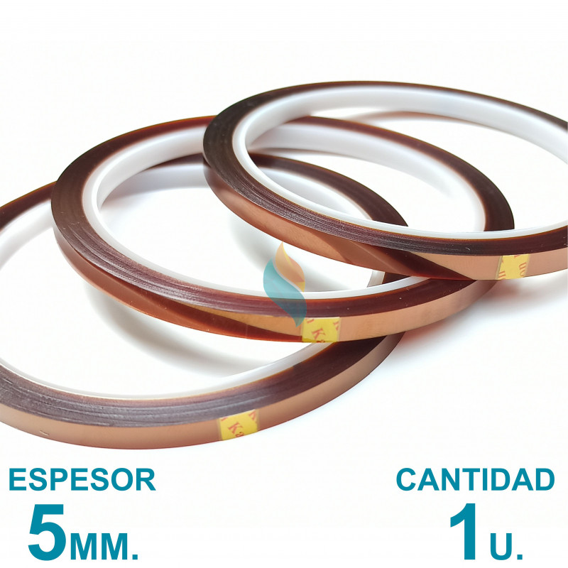 Cinta Adhesiva Térmica para Sublimación 5 mm. x 30 mts. - Kapton