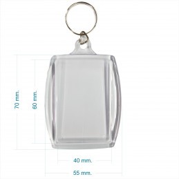 Llavero Acrílico 6x4cm. Grandes x100 u. Transparentes para foto / publicidad PRECIO MAYORISTA