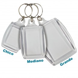 Llavero Acrílico 6x4cm. Grandes x100 u. Transparentes para foto / publicidad PRECIO MAYORISTA